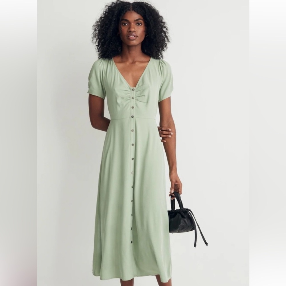 Madewell Leedra Button-Front Midi Dress 2 XS